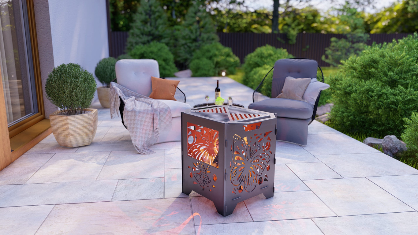 Fire Basket V3 Butterfly Fire Pit Grill. DXF, SVG files for plasma, laser cutting. Фото 2
