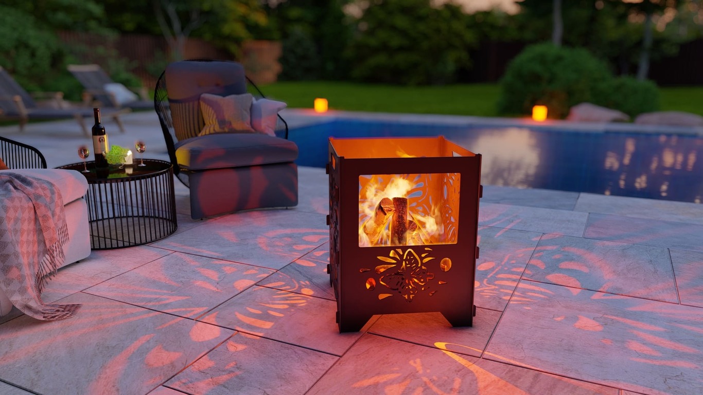 Fire Basket V3 Butterfly Fire Pit Grill. DXF, SVG files for plasma, laser cutting. Фото 4