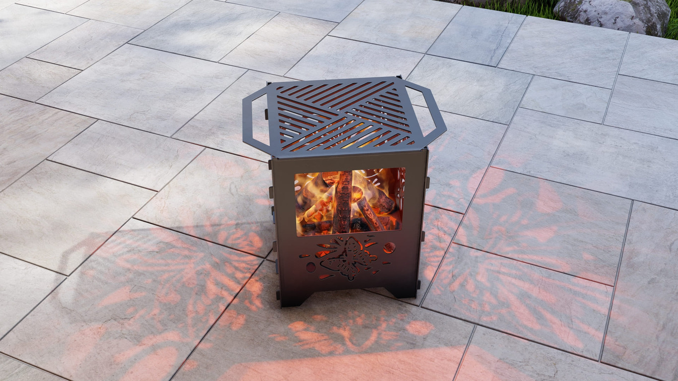 Fire Basket V3 Butterfly Fire Pit Grill. DXF, SVG files for plasma, laser cutting. Фото 6