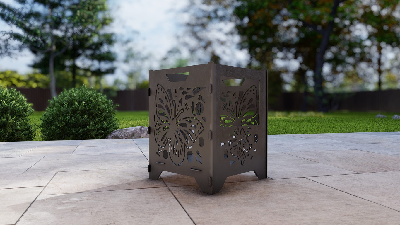 Fire Basket V3 Butterfly Fire Pit Grill. DXF, SVG files for plasma, laser cutting. Фото 7