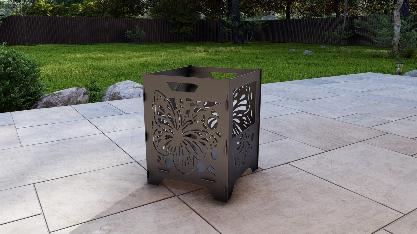 Fire Basket V3 Butterfly Fire Pit Grill. DXF, SVG files for plasma, laser cutting. Фото 8