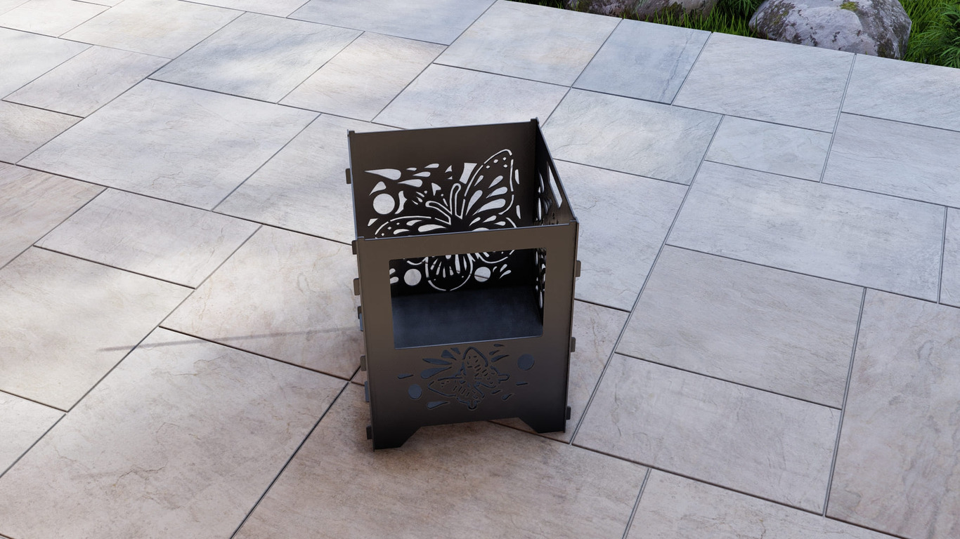 Fire Basket V3 Butterfly Fire Pit Grill. DXF, SVG files for plasma, laser cutting. Фото 9