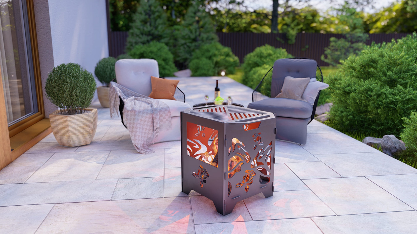 Fire Basket V3 Roses Fire Pit Grill. DXF, SVG files for plasma, laser cutting. Фото 2