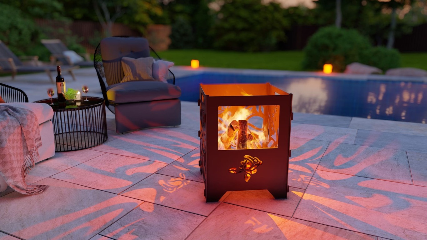 Fire Basket V3 Roses Fire Pit Grill. DXF, SVG files for plasma, laser cutting. Фото 4