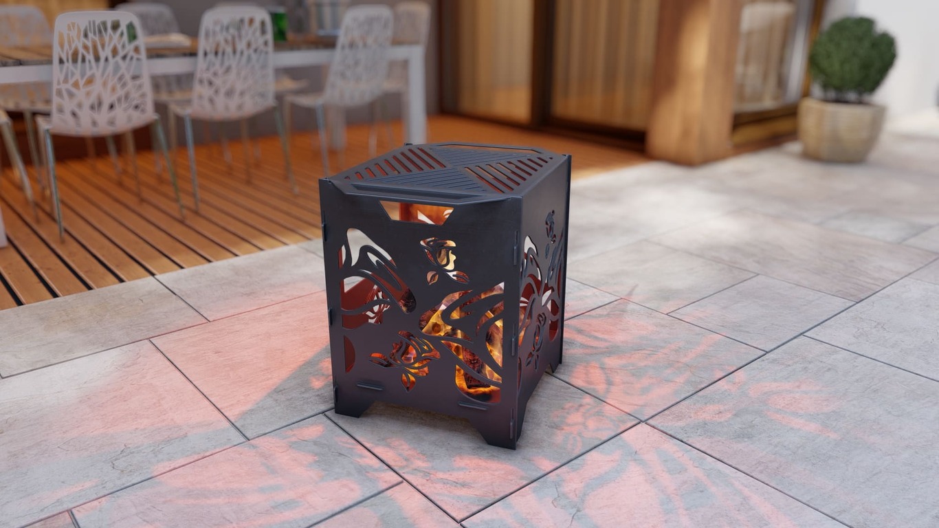 Fire Basket V3 Roses Fire Pit Grill. DXF, SVG files for plasma, laser cutting. Фото 5
