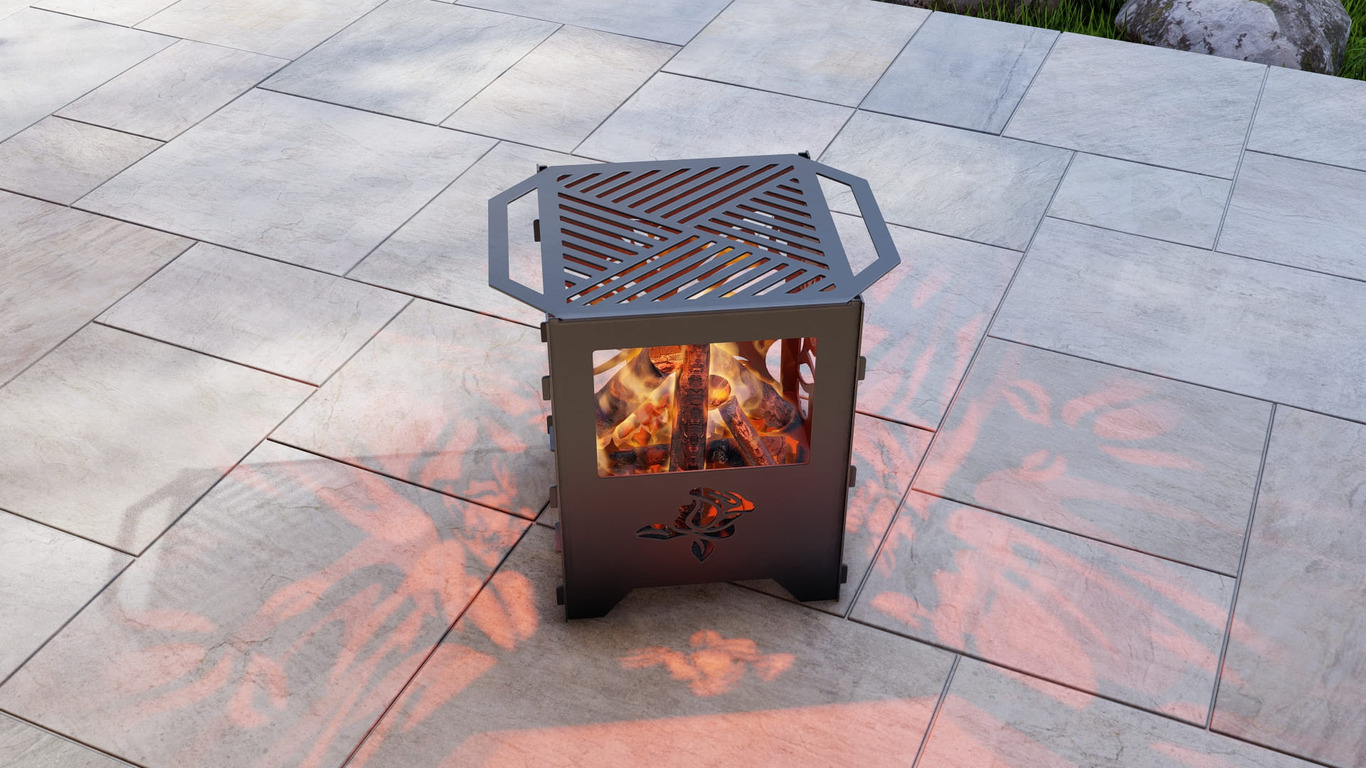 Fire Basket V3 Roses Fire Pit Grill. DXF, SVG files for plasma, laser cutting. Фото 6