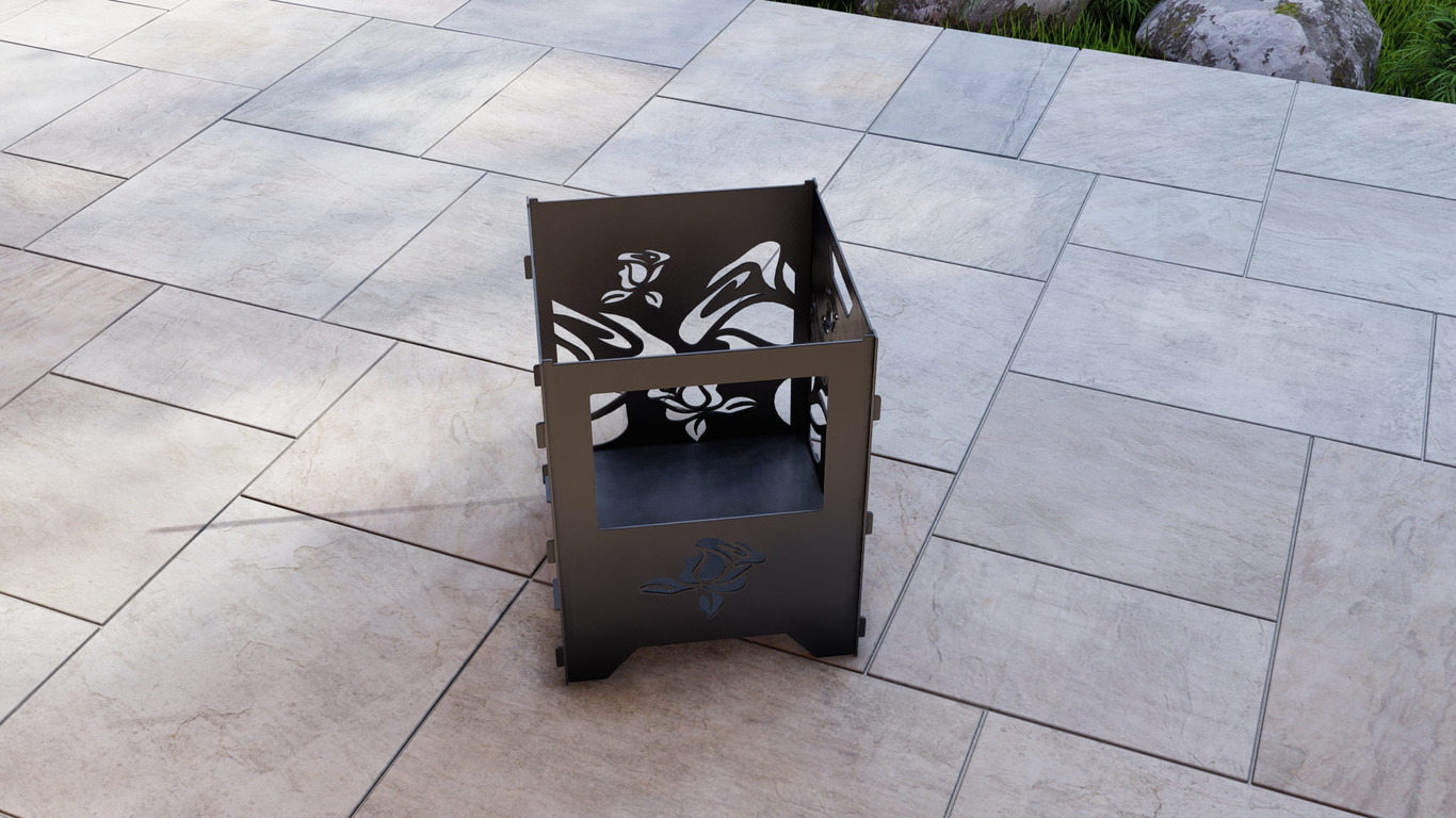 Fire Basket V3 Roses Fire Pit Grill. DXF, SVG files for plasma, laser cutting. Фото 9
