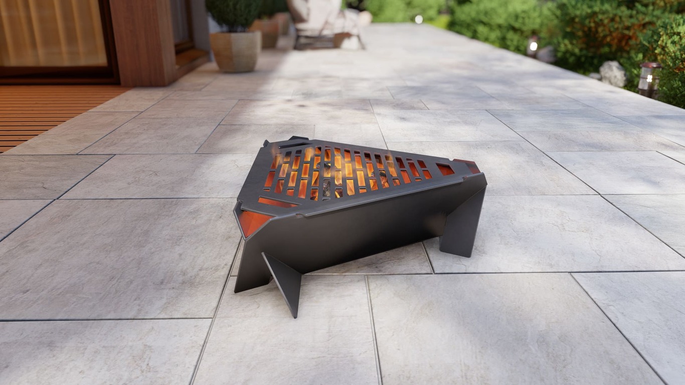 24-Inch Triangle Fire Pit Grill. DXF, SVG files for plasma, laser cutting