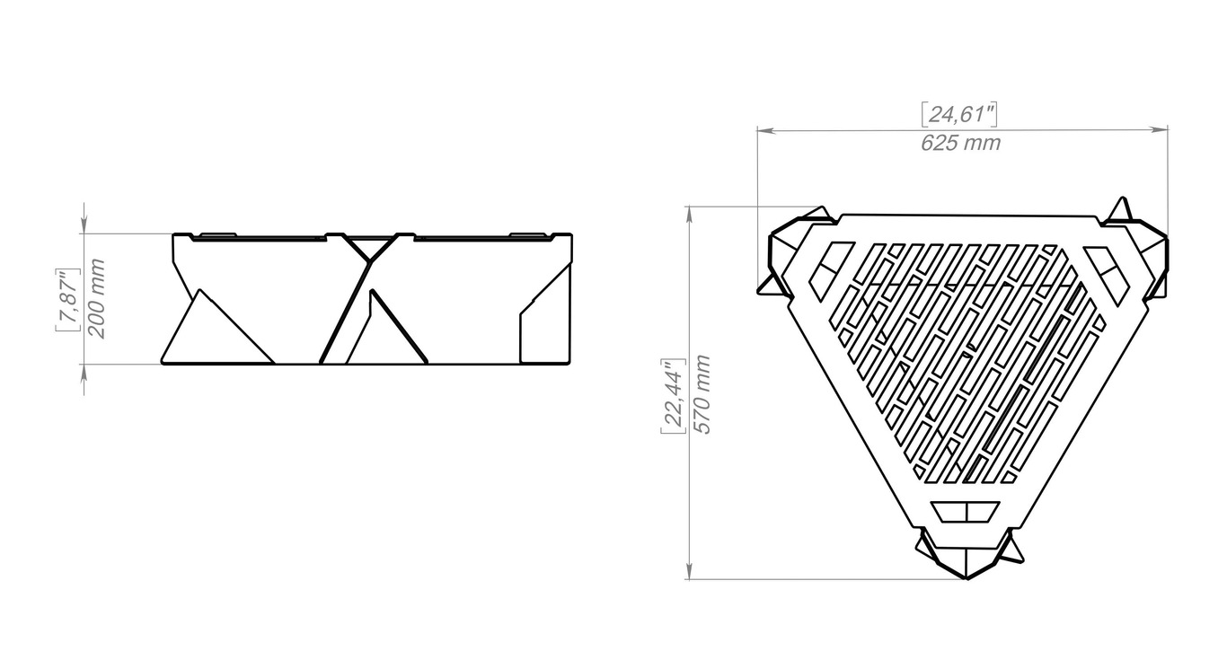 24-Inch Triangle Fire Pit Grill. DXF, SVG files for plasma, laser cutting. Фото 11