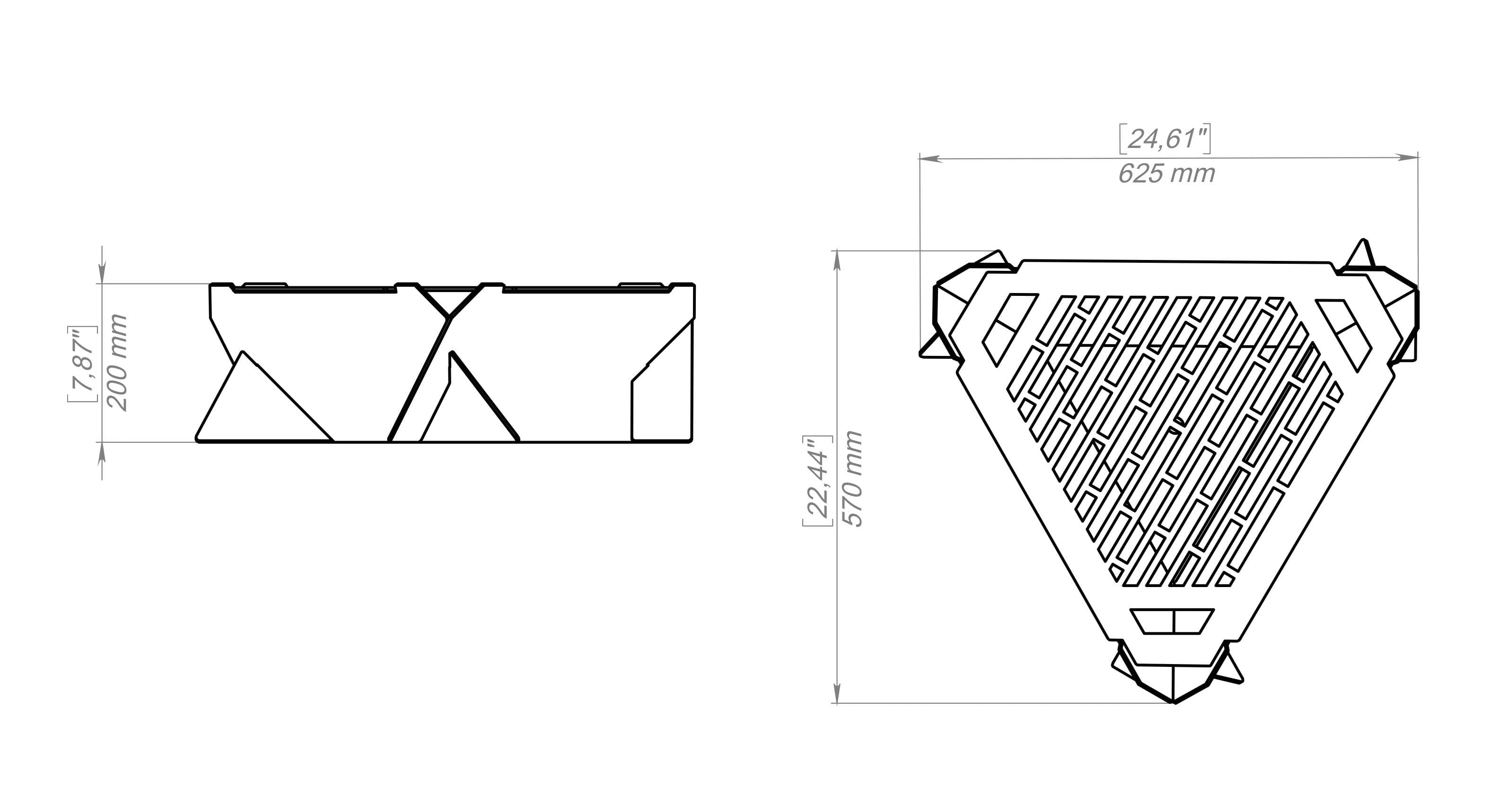24-Inch Triangle Fire Pit Grill DXF and SVG Art and Design Files for ...
