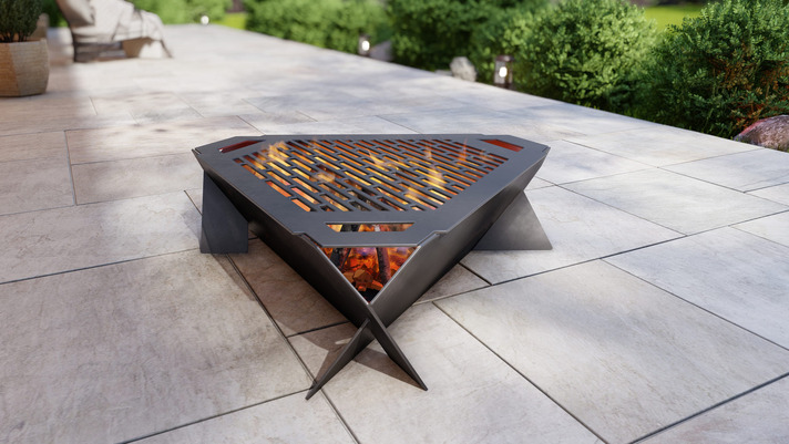 32-Inch Triangle Fire Pit Grill. DXF, SVG files for plasma, laser cutting