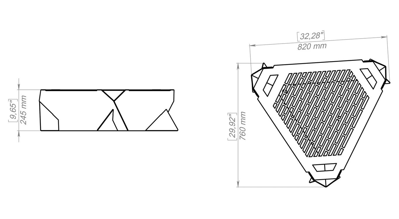 32-Inch Triangle Fire Pit Grill. DXF, SVG files for plasma, laser cutting. Фото 11