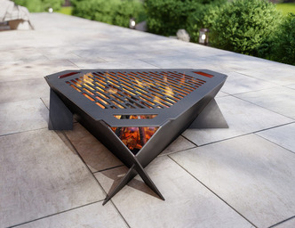 32-Inch Triangle Fire Pit Grill. DXF, SVG files for plasma, laser cutting