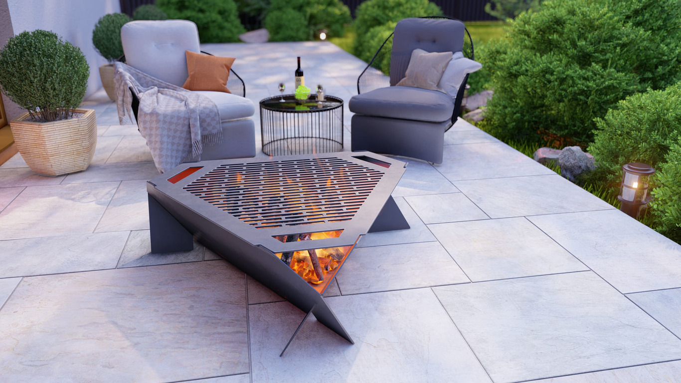40-Inch Triangle Fire Pit Grill. DXF, SVG files for plasma, laser cutting. Фото 2