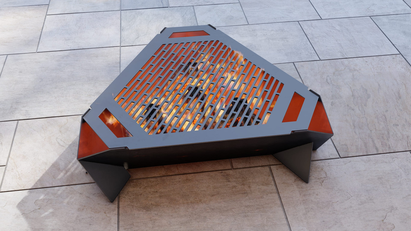 40-Inch Triangle Fire Pit Grill. DXF, SVG files for plasma, laser cutting. Фото 4