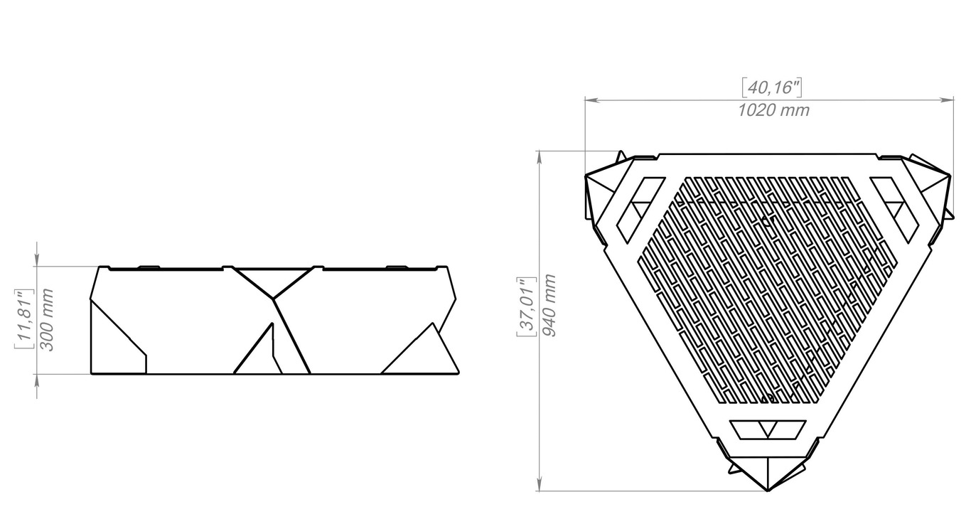 40-Inch Triangle Fire Pit Grill. DXF, SVG files for plasma, laser cutting. Фото 11