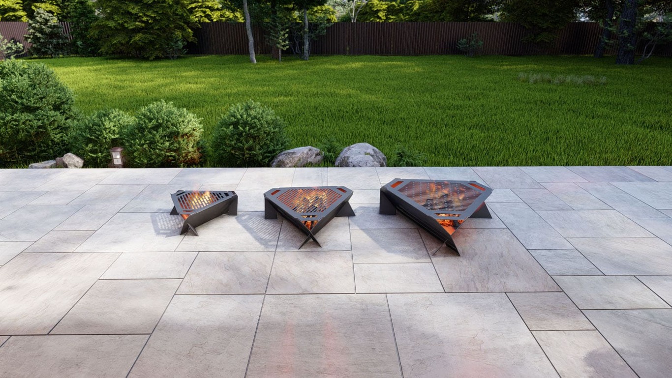Triangle Fire Pit Grill Three Sizes. DXF, SVG files for plasma, laser cutting