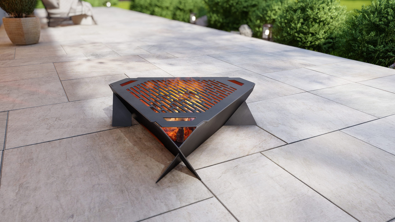 Triangle Fire Pit Grill Three Sizes. DXF, SVG files for plasma, laser cutting. Фото 5
