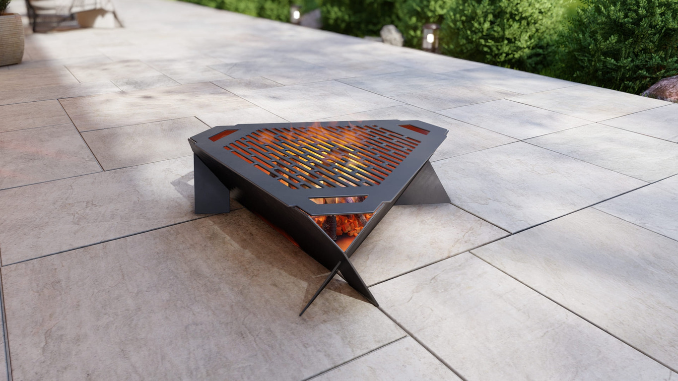 Triangle Fire Pit Grill Three Sizes. DXF, SVG files for plasma, laser cutting. Фото 6