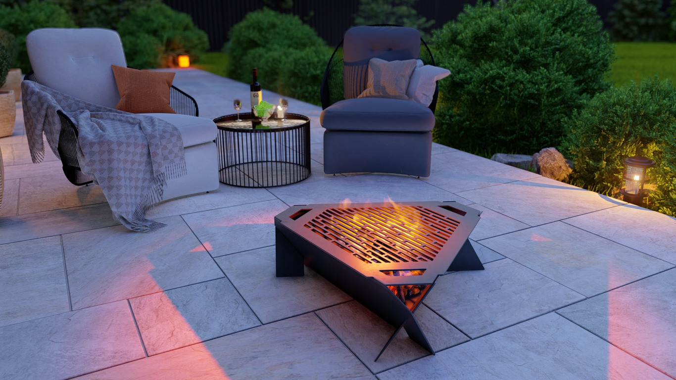 Triangle Fire Pit Grill Three Sizes. DXF, SVG files for plasma, laser cutting. Фото 7