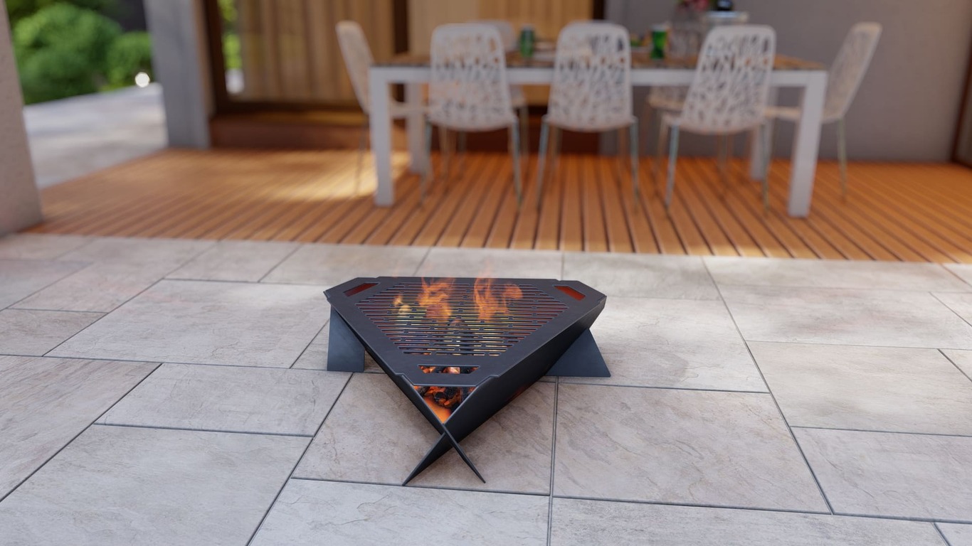 Triangle Fire Pit Grill Three Sizes. DXF, SVG files for plasma, laser cutting. Фото 11