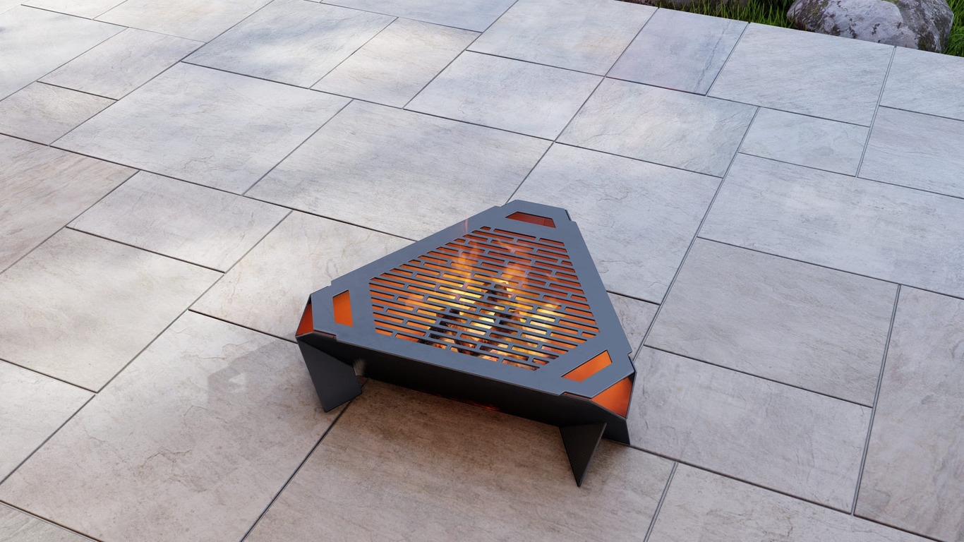 Triangle Fire Pit Grill Three Sizes. DXF, SVG files for plasma, laser cutting. Фото 9