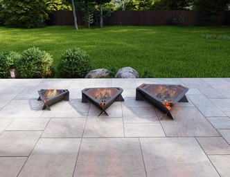 Triangle Fire Pit Grill Three Sizes. DXF, SVG files for plasma, laser cutting