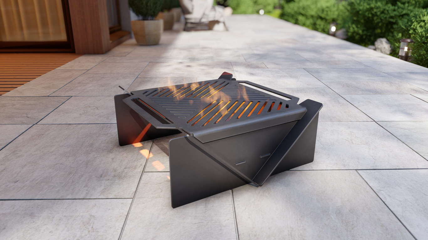 23-Inch Square Fire Pit Grill. DXF, SVG files for plasma, laser cutting