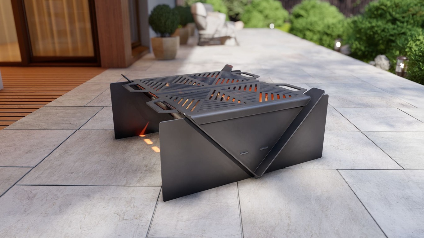 31-Inch Square Fire Pit Grill. DXF, SVG files for plasma, laser cutting