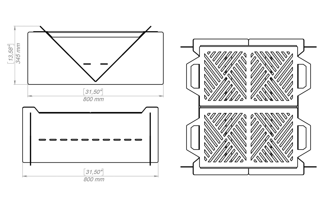 31-Inch Square Fire Pit Grill. DXF, SVG files for plasma, laser cutting. Фото 11