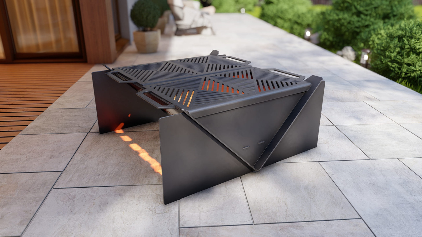 39-Inch Square Fire Pit Grill. DXF, SVG files for plasma, laser cutting