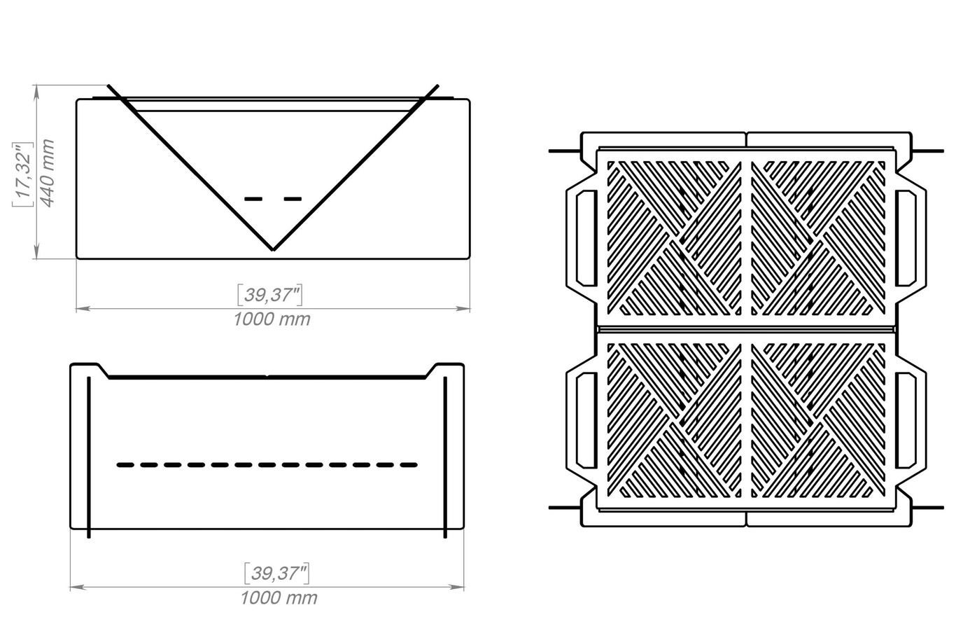 39-Inch Square Fire Pit Grill. DXF, SVG files for plasma, laser cutting. Фото 11