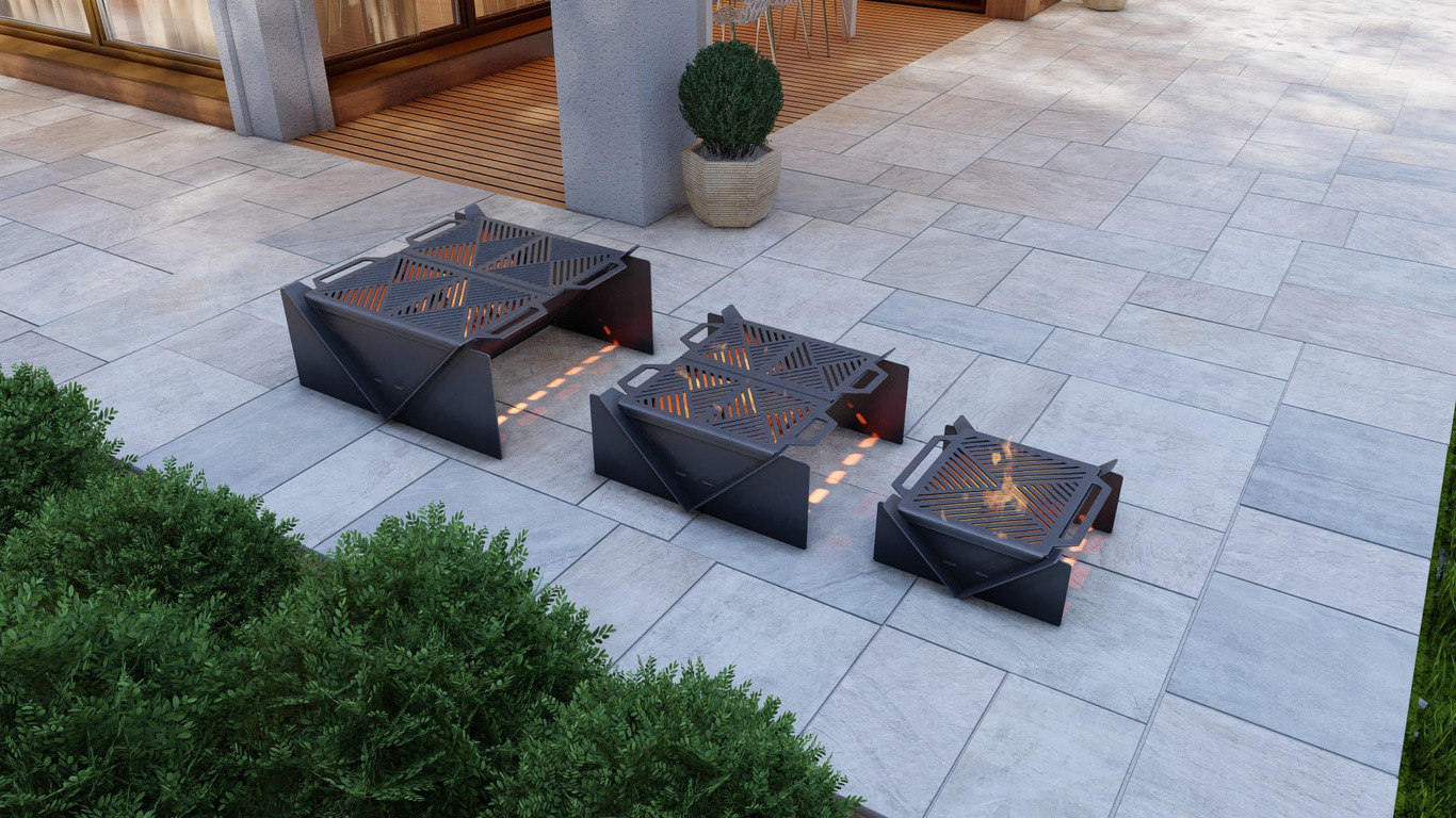 Square Fire Pit Grill Three Sizes. DXF, SVG files for plasma, laser cutting