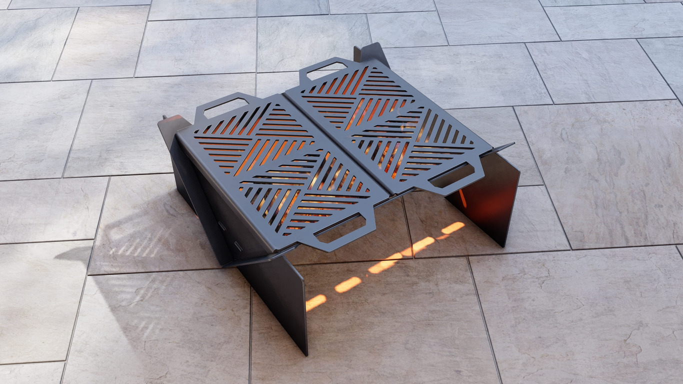 Square Fire Pit Grill Three Sizes. DXF, SVG files for plasma, laser cutting. Фото 10