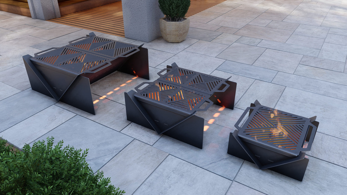 Square Fire Pit Grill Three Sizes. DXF, SVG files for plasma, laser cutting. Фото 2