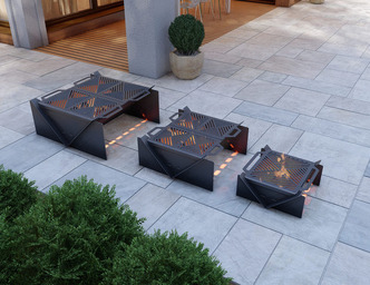 Square Fire Pit Grill Three Sizes. DXF, SVG files for plasma, laser cutting