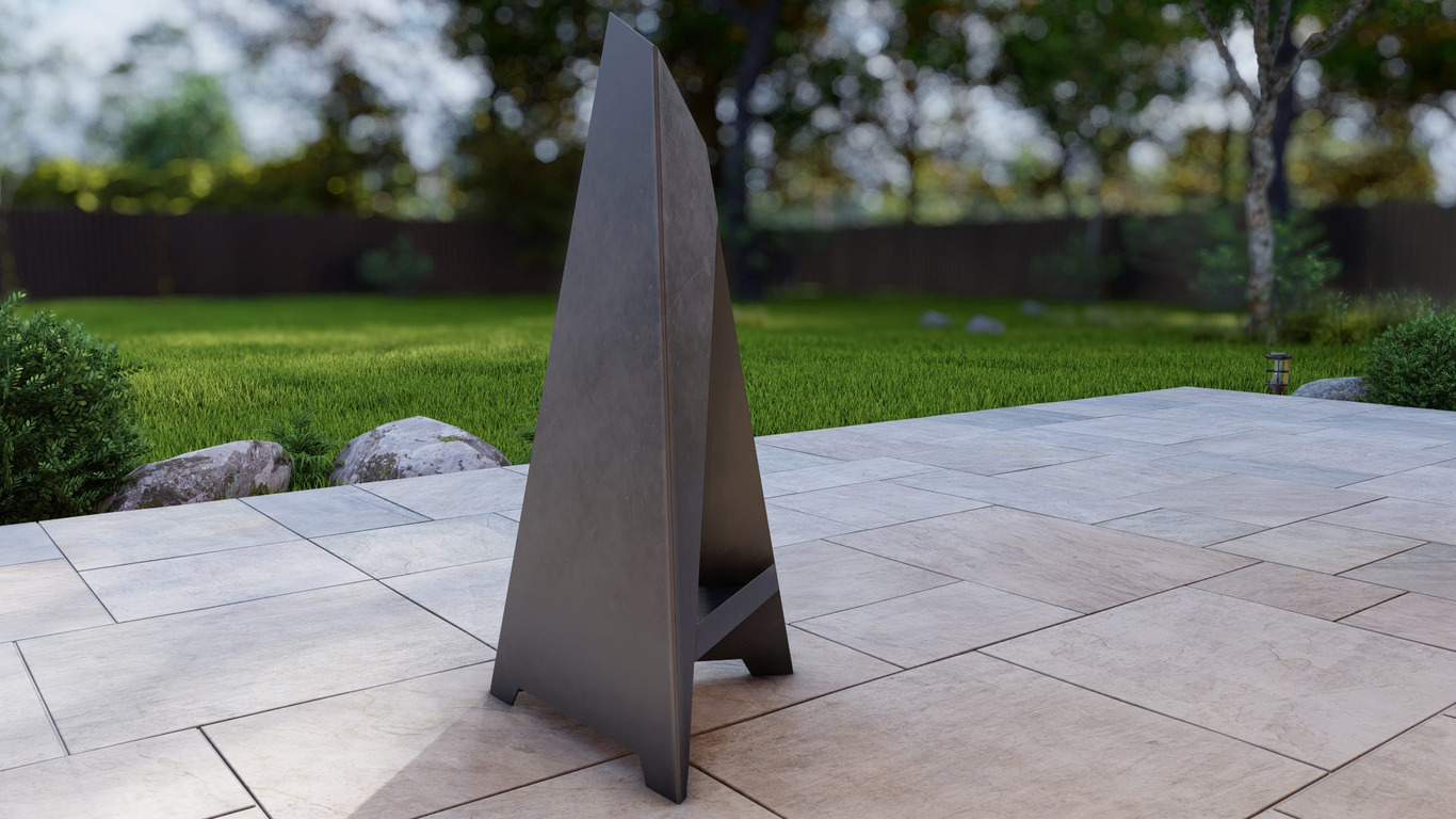 Lareira V1 1200 mm de Jardim. Arquivos DXF e SVG para corte e plasma a laser. Lareira Externa Pirâmide. Фото 10