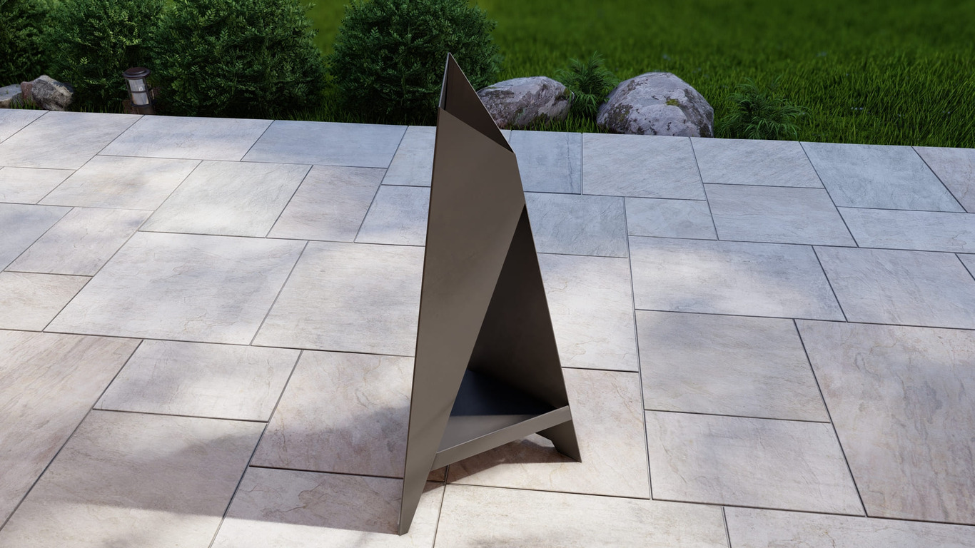 Lareira V1 1200 mm de Jardim. Arquivos DXF e SVG para corte e plasma a laser. Lareira Externa Pirâmide. Фото 9