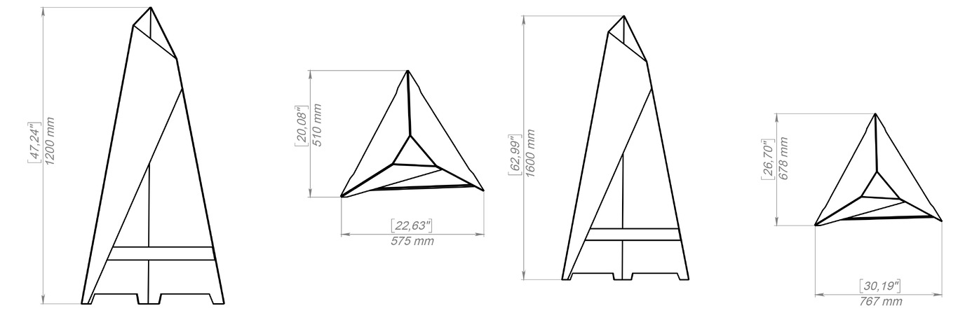 Kominek ogrodowy V1 (dwa rozmiary). Pliki DXF, SVG do cięcia plazmowego i laserowego. Palenisko w kształcie piramidy. Фото 11