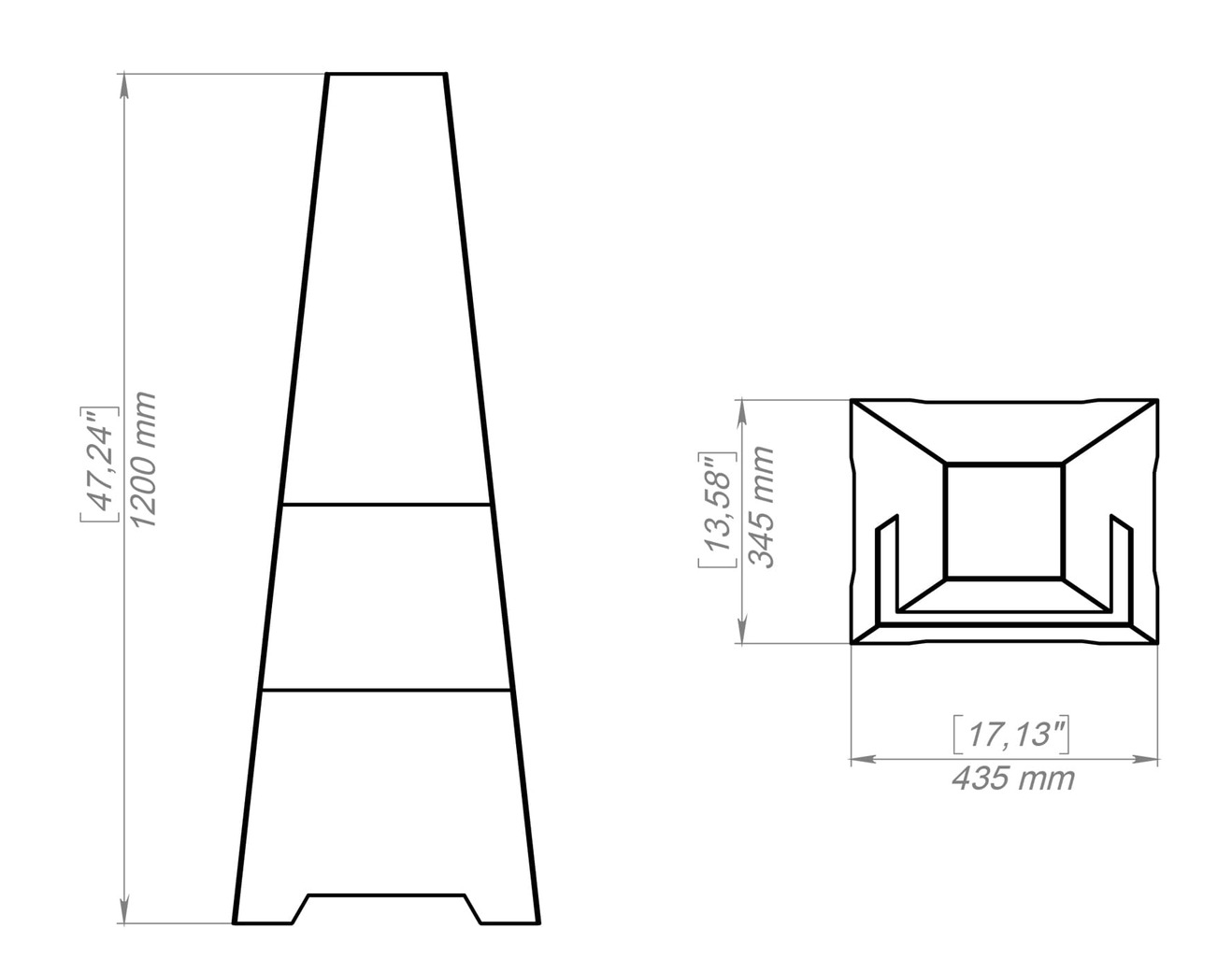 Outdoor Fireplace V2 47". DXF, SVG files for plasma, laser cutting. Chiminea Fire Pit. Фото 11