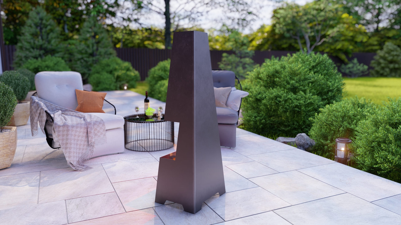 Outdoor Fireplace V2 47". DXF, SVG files for plasma, laser cutting. Chiminea Fire Pit. Фото 2