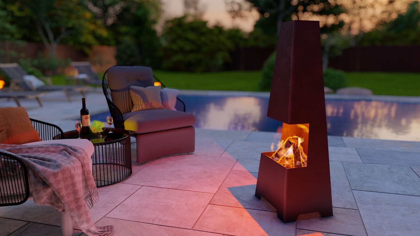 Outdoor Fireplace V2 47". DXF, SVG files for plasma, laser cutting. Chiminea Fire Pit. Фото 4