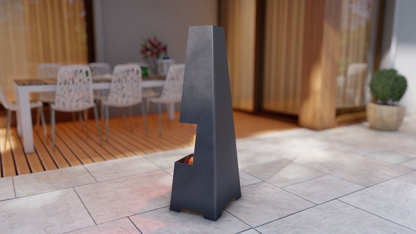 Outdoor Fireplace V2 47". DXF, SVG files for plasma, laser cutting. Chiminea Fire Pit. Фото 5