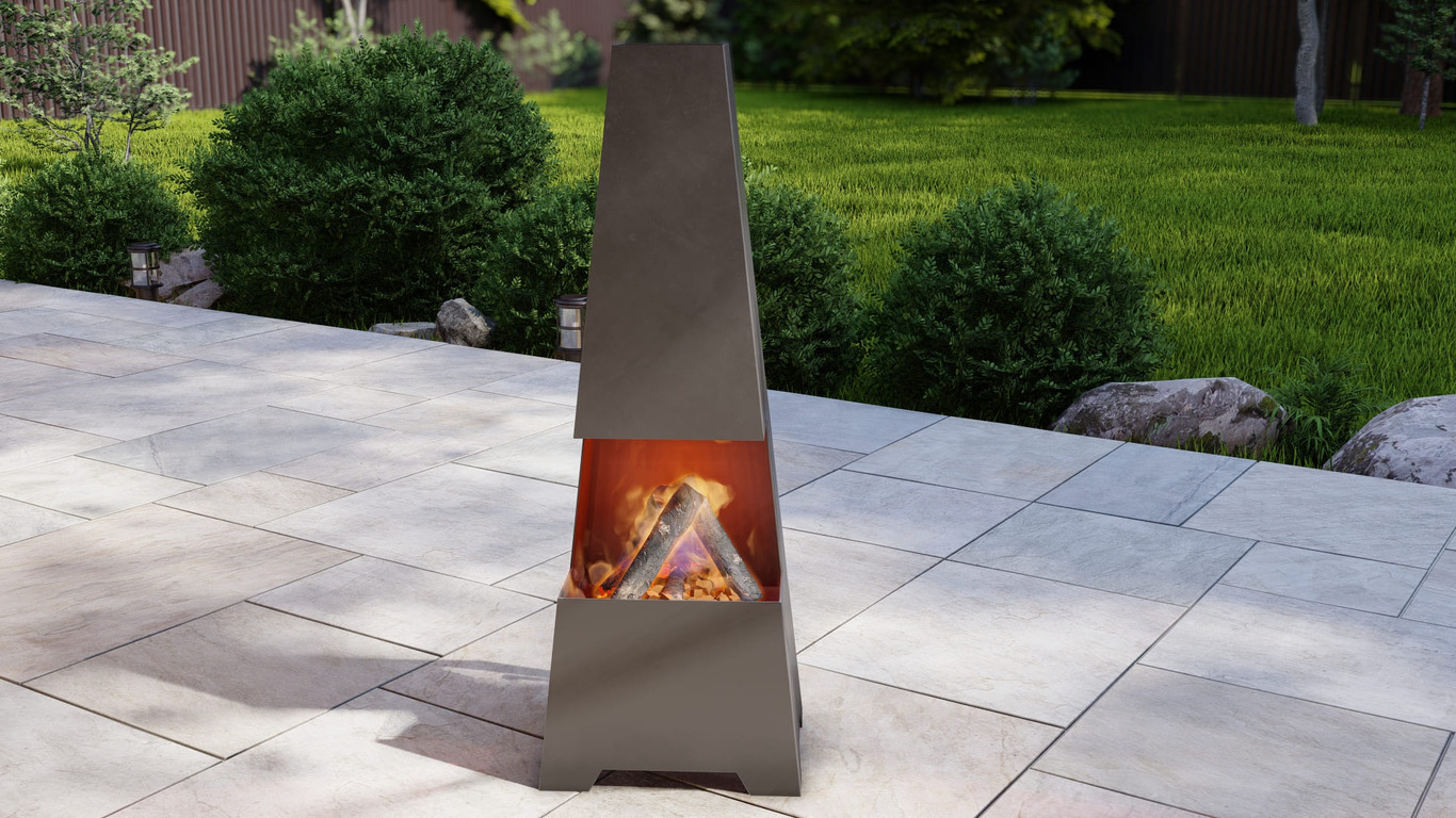 Outdoor Fireplace V2 47". DXF, SVG files for plasma, laser cutting. Chiminea Fire Pit. Фото 6