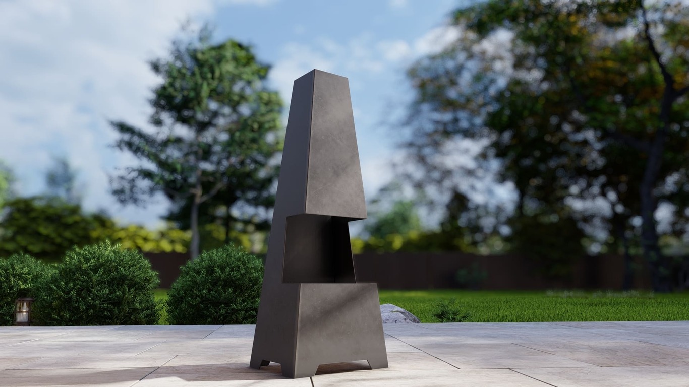 Outdoor Fireplace V2 47". DXF, SVG files for plasma, laser cutting. Chiminea Fire Pit. Фото 7