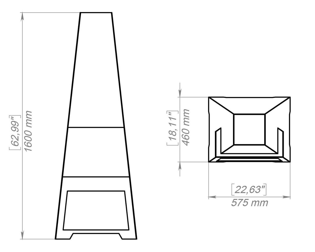 Outdoor Fireplace V2 63". DXF, SVG files for plasma, laser cutting. Chiminea Fire Pit. Фото 11