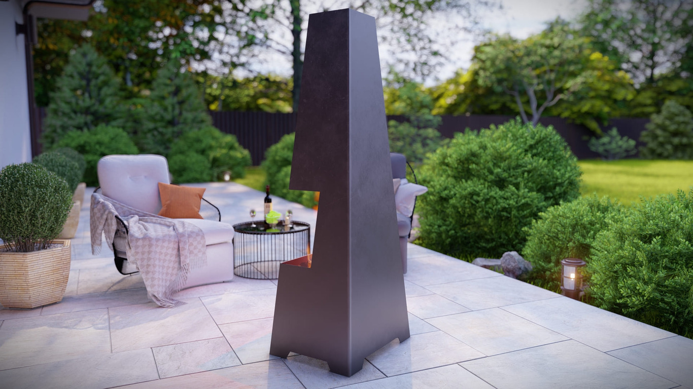 Outdoor Fireplace V2 63". DXF, SVG files for plasma, laser cutting. Chiminea Fire Pit. Фото 3