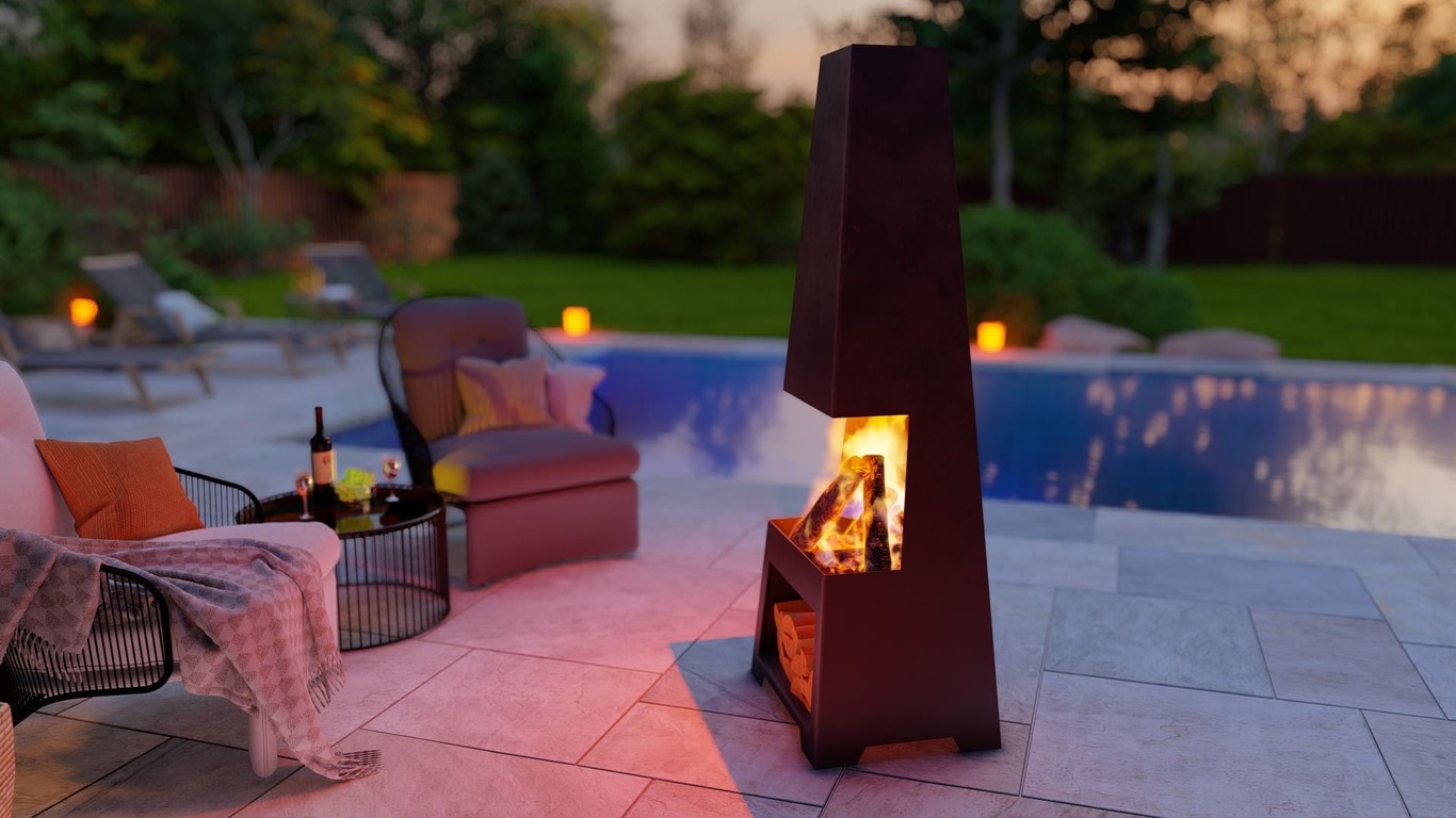 Outdoor Fireplace V2 63". DXF, SVG files for plasma, laser cutting. Chiminea Fire Pit. Фото 4