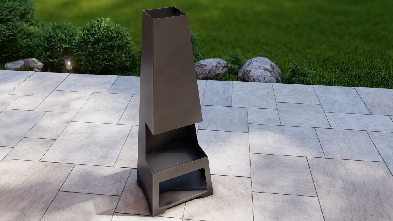 Outdoor Fireplace V2 63". DXF, SVG files for plasma, laser cutting. Chiminea Fire Pit. Фото 9