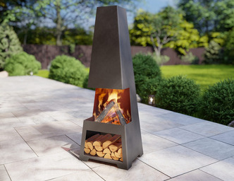 Șemineu exterior V2 1600 mm. Fișiere DXF, SVG pentru tăiere cu plasmă și laser. Chiminea